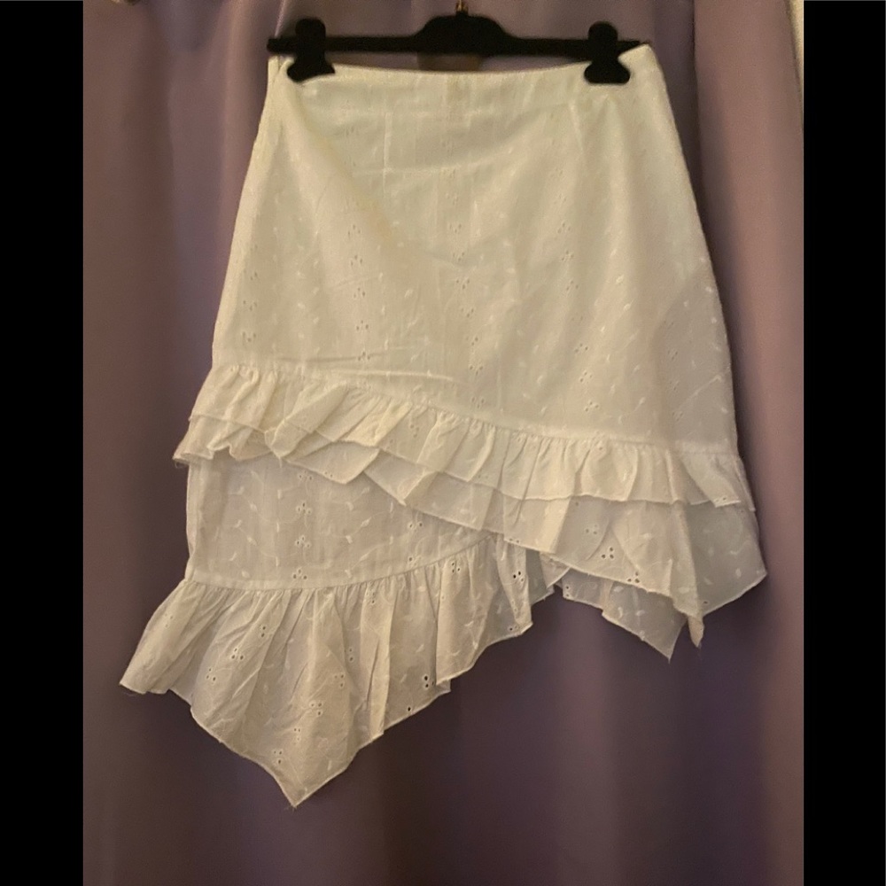 Lioness White Print Fitted Skirt